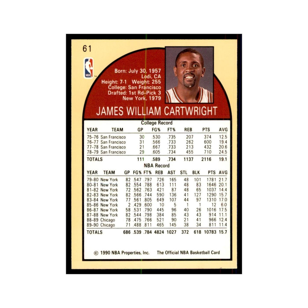 1990 Hoops Bill Cartwright Basketball Cards #61