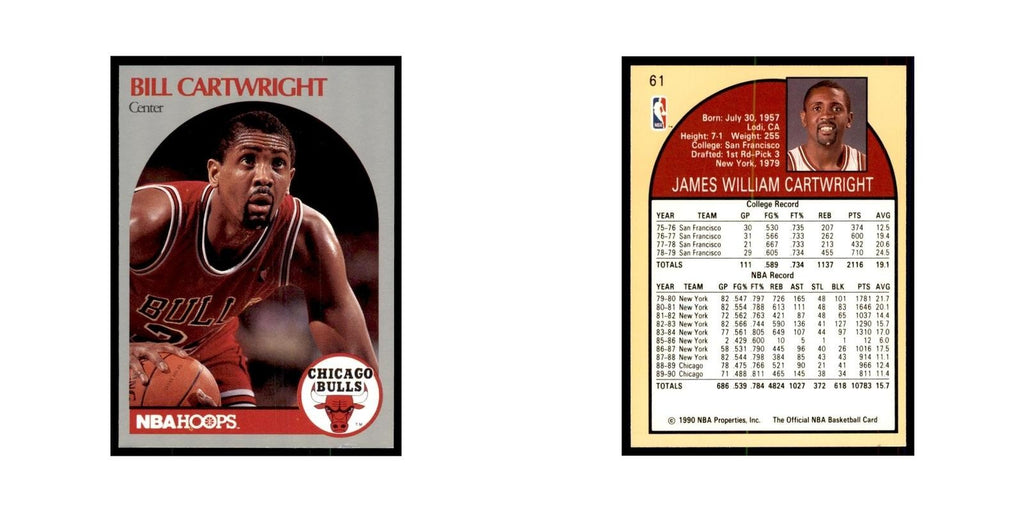 1990 Hoops Bill Cartwright Basketball Cards #61