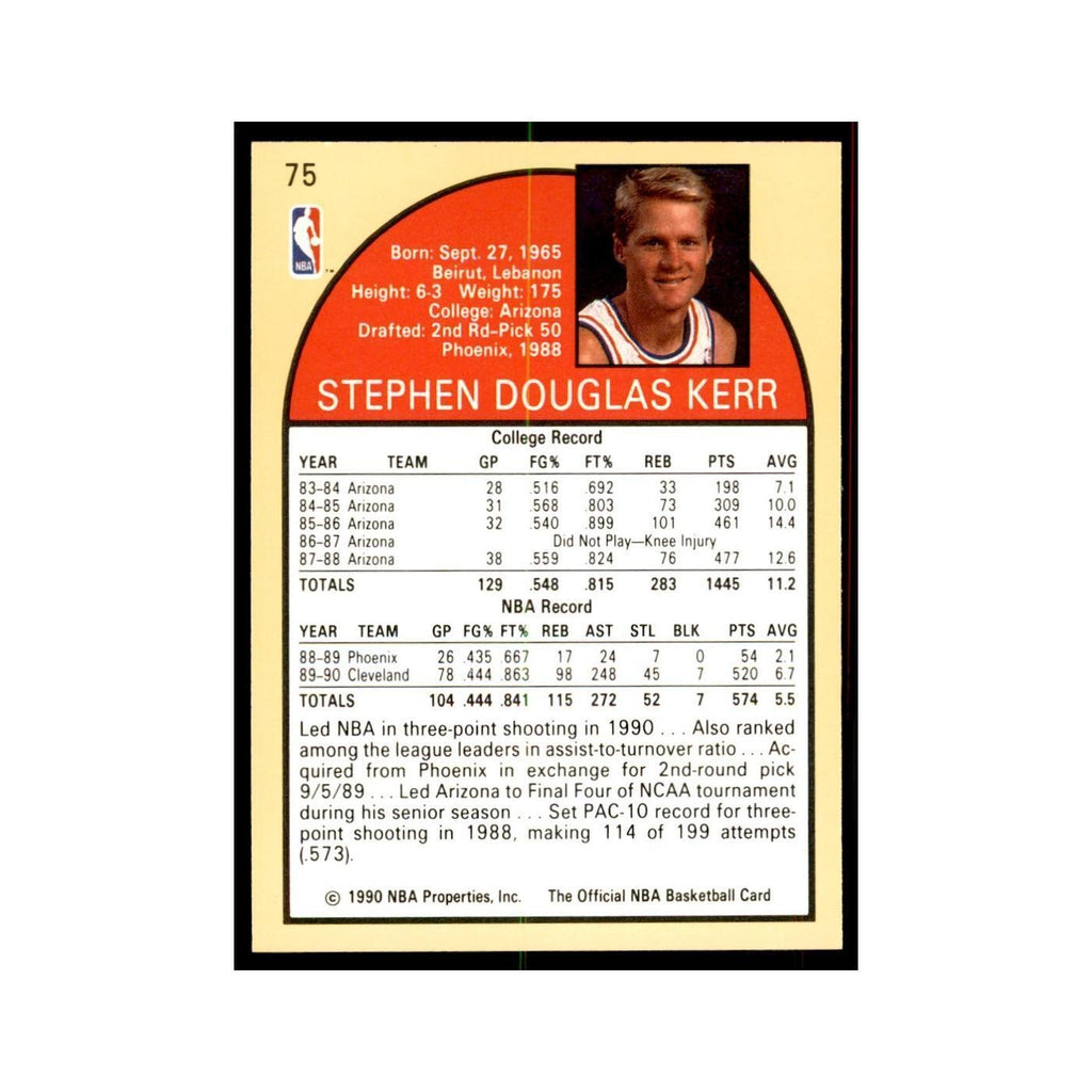 1990 Hoops Steve Kerr Basketball Cards #75