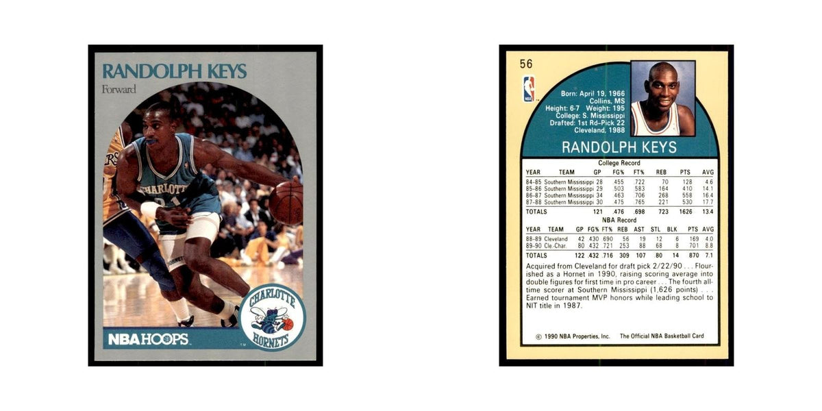 1990 Hoops Randolph Keys Basketball Cards #56