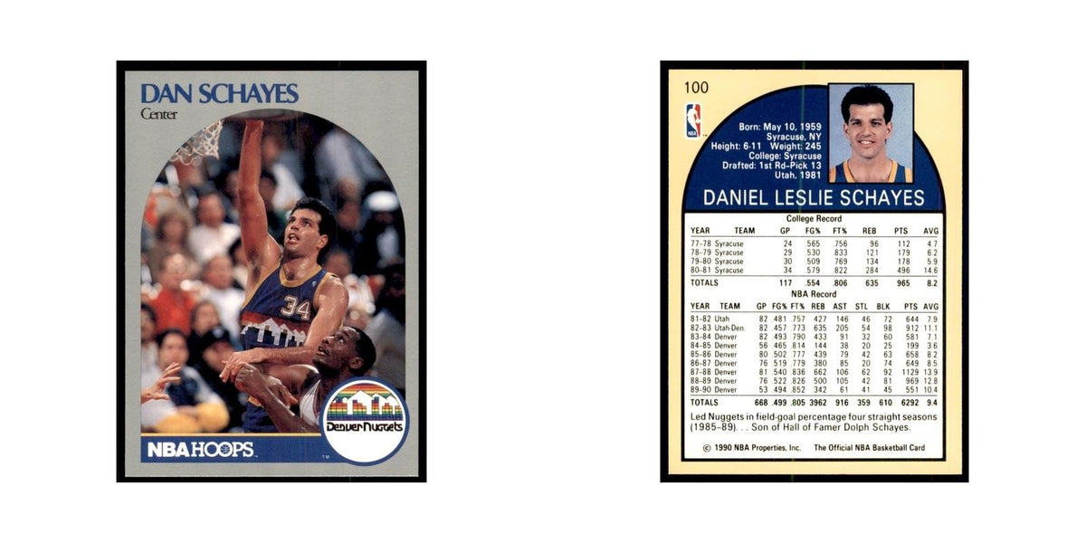 1990 Hoops Dan Schayes Basketball Cards #100