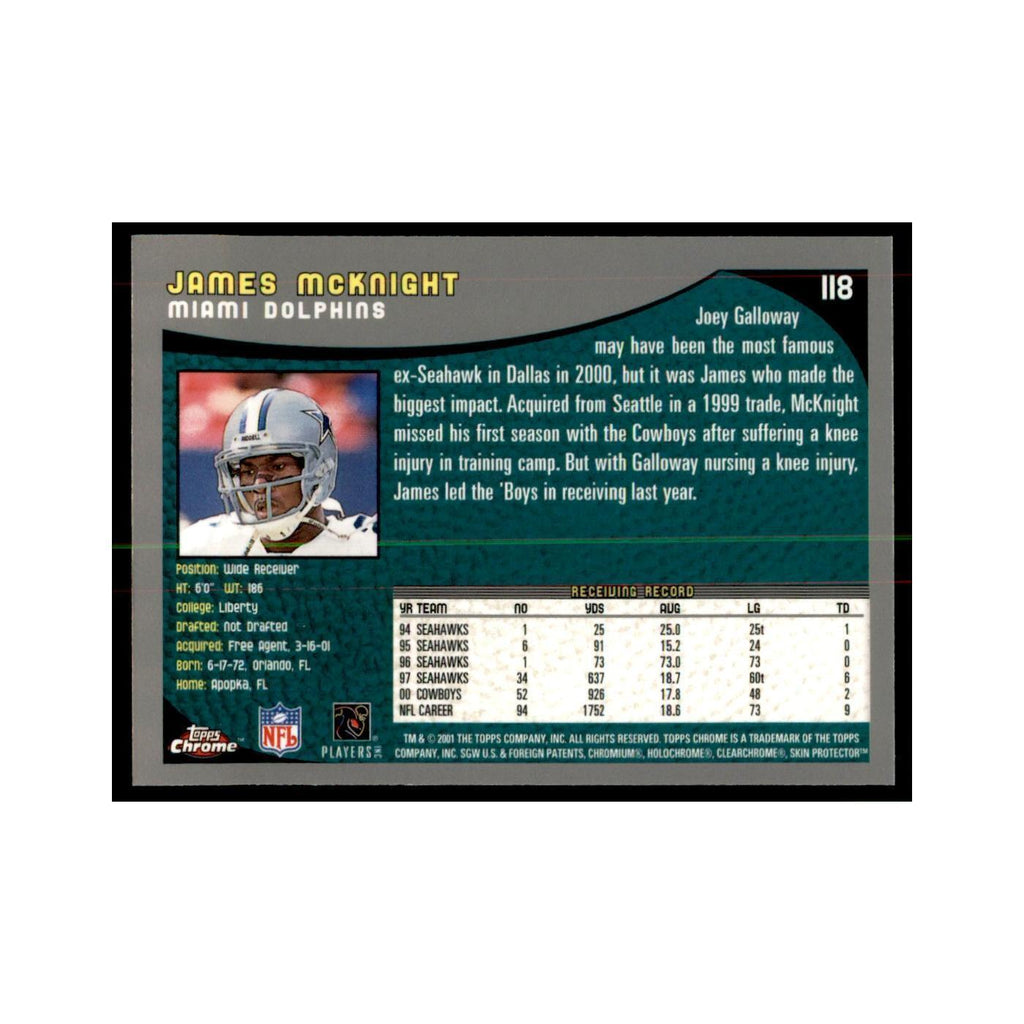 2001 Topps Chrome James McKnight Football Cards #118