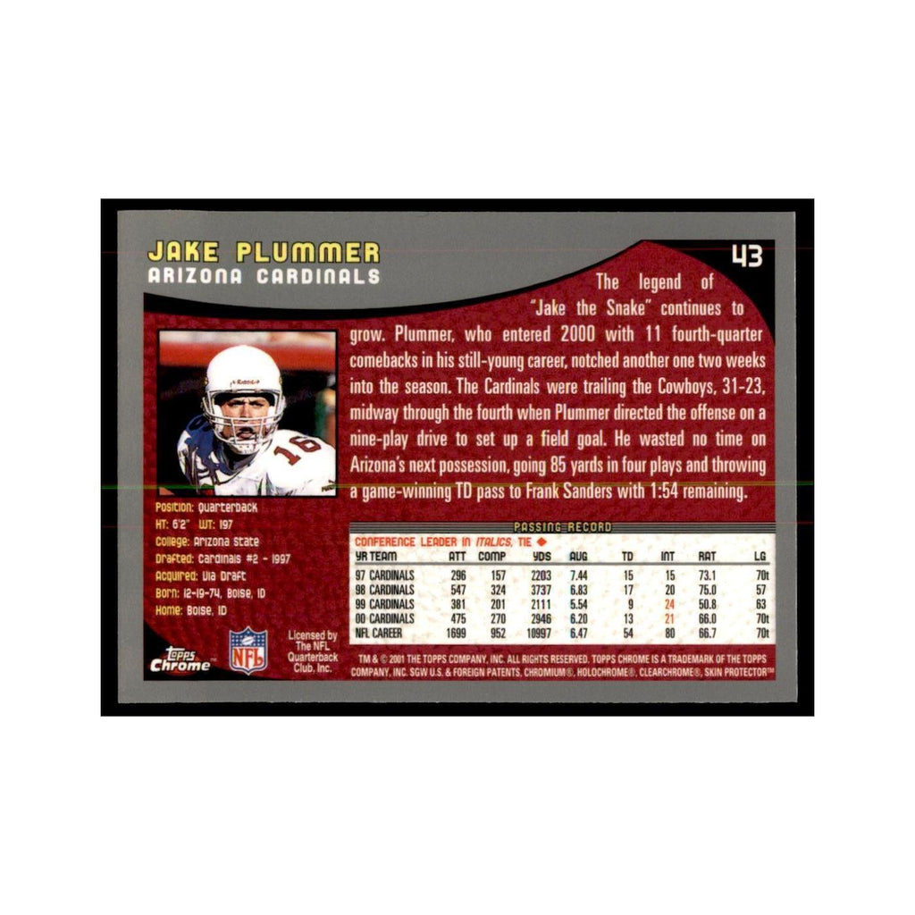 2001 Topps Chrome Jake Plummer Football Cards #43