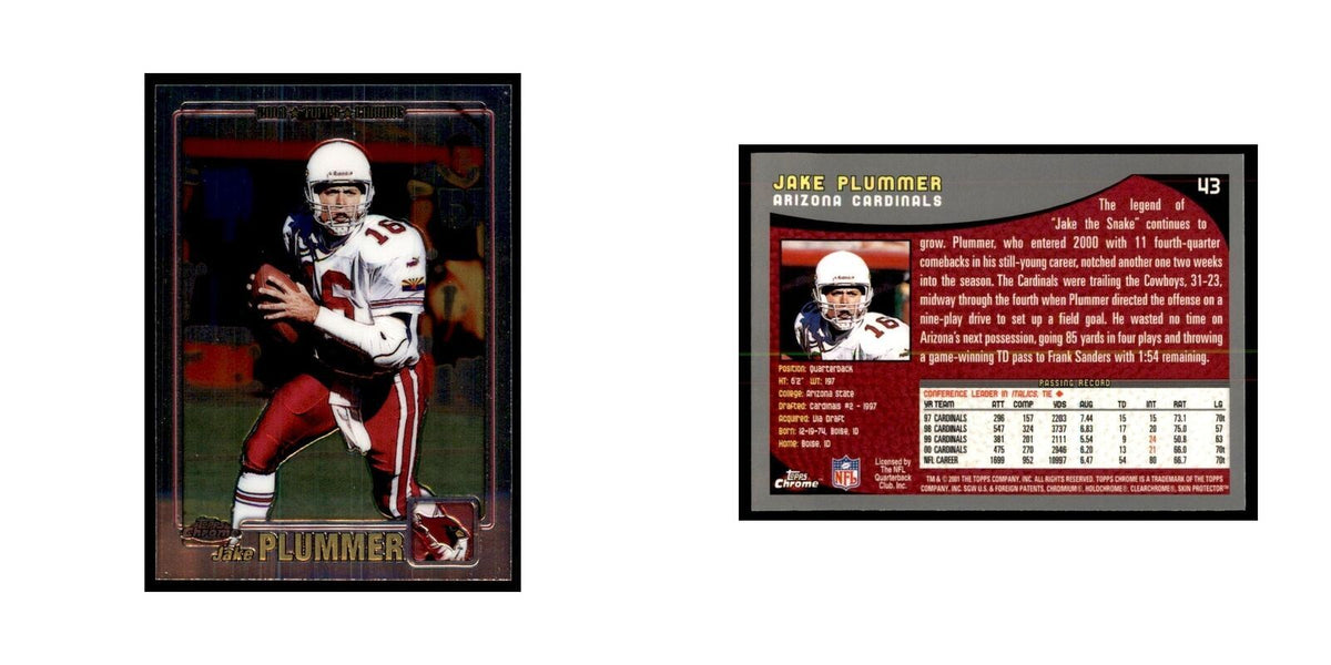 2001 Topps Chrome Jake Plummer Football Cards #43