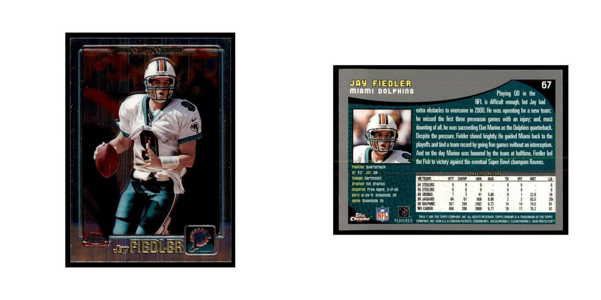 2001 Topps Chrome Jay Fiedler Football Cards #67