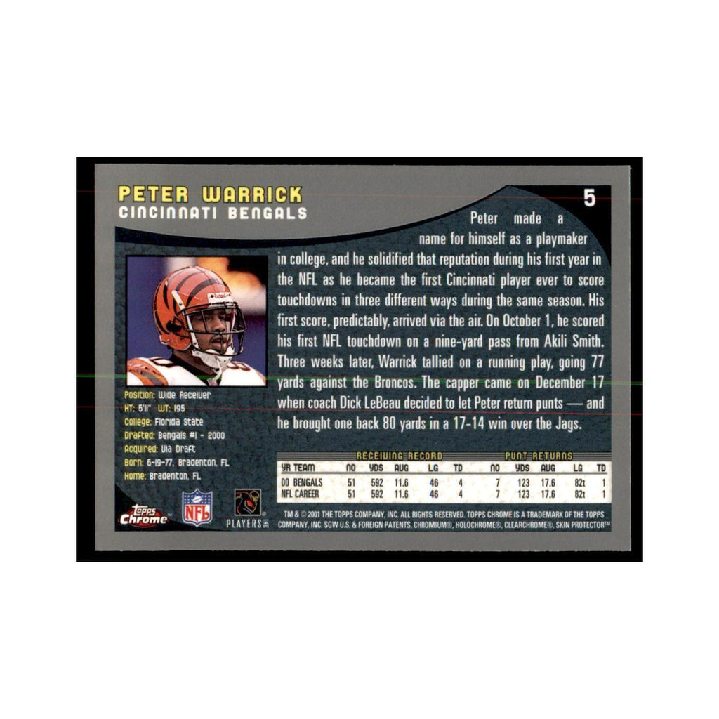 2001 Topps Chrome Peter Warrick Football Cards #5
