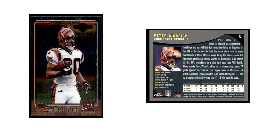 2001 Topps Chrome Peter Warrick Football Cards #5