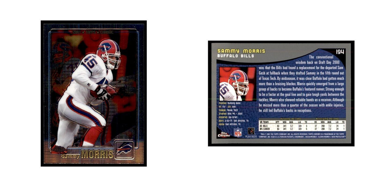 2001 Topps Chrome Sammy Morris Football Cards #194