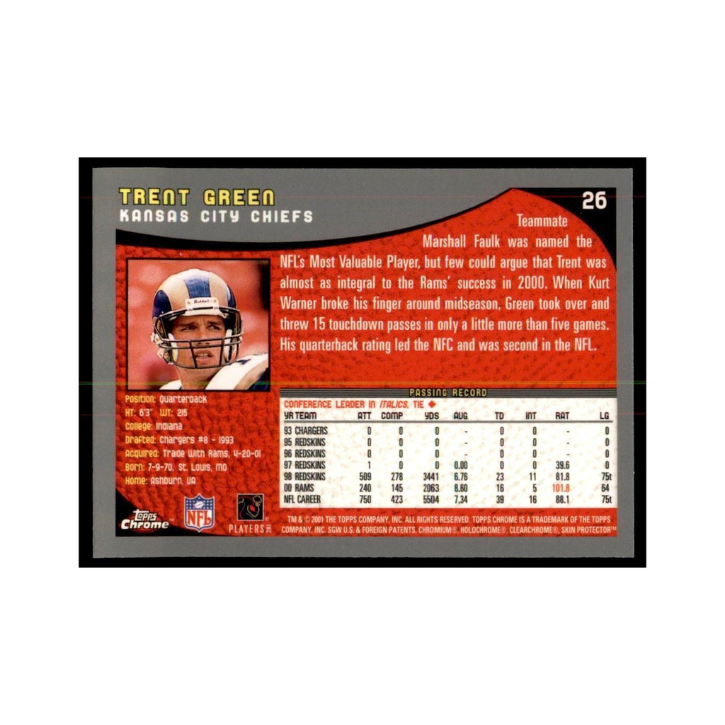 2001 Topps Chrome Trent Green Football Cards #26