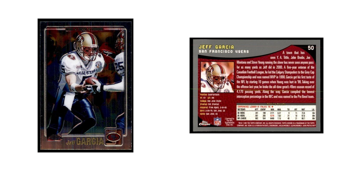 2001 Topps Chrome Jeff Garcia Football Cards #50
