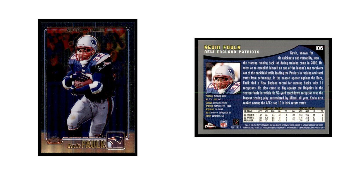 2001 Topps Chrome Kevin Faulk Football Cards #106