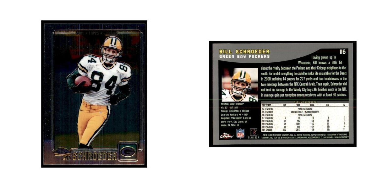 2001 Topps Chrome Bill Schroeder Football Cards #116