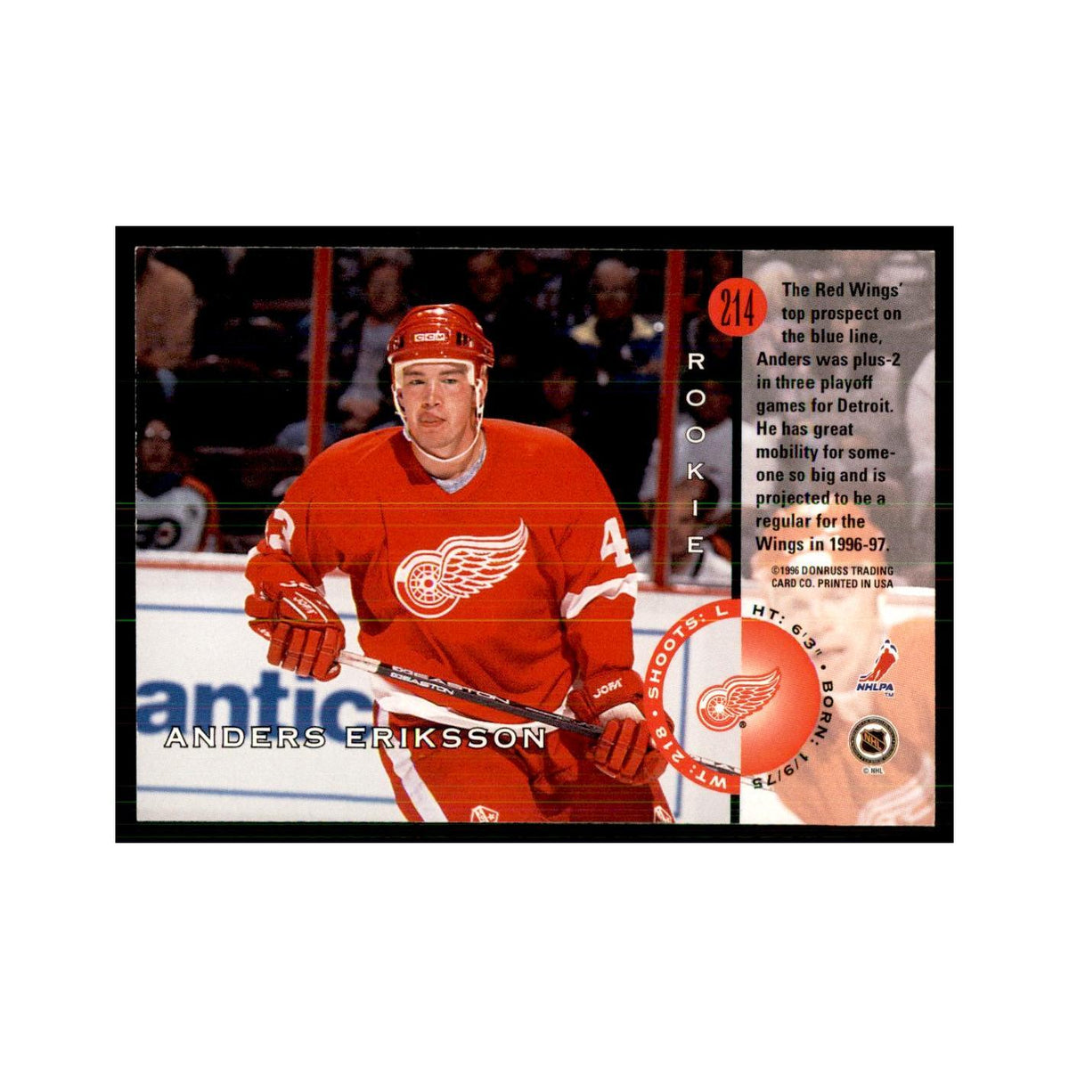Anders Eriksson 1996 Leaf #214 Hockey Cards Hockey Card NM