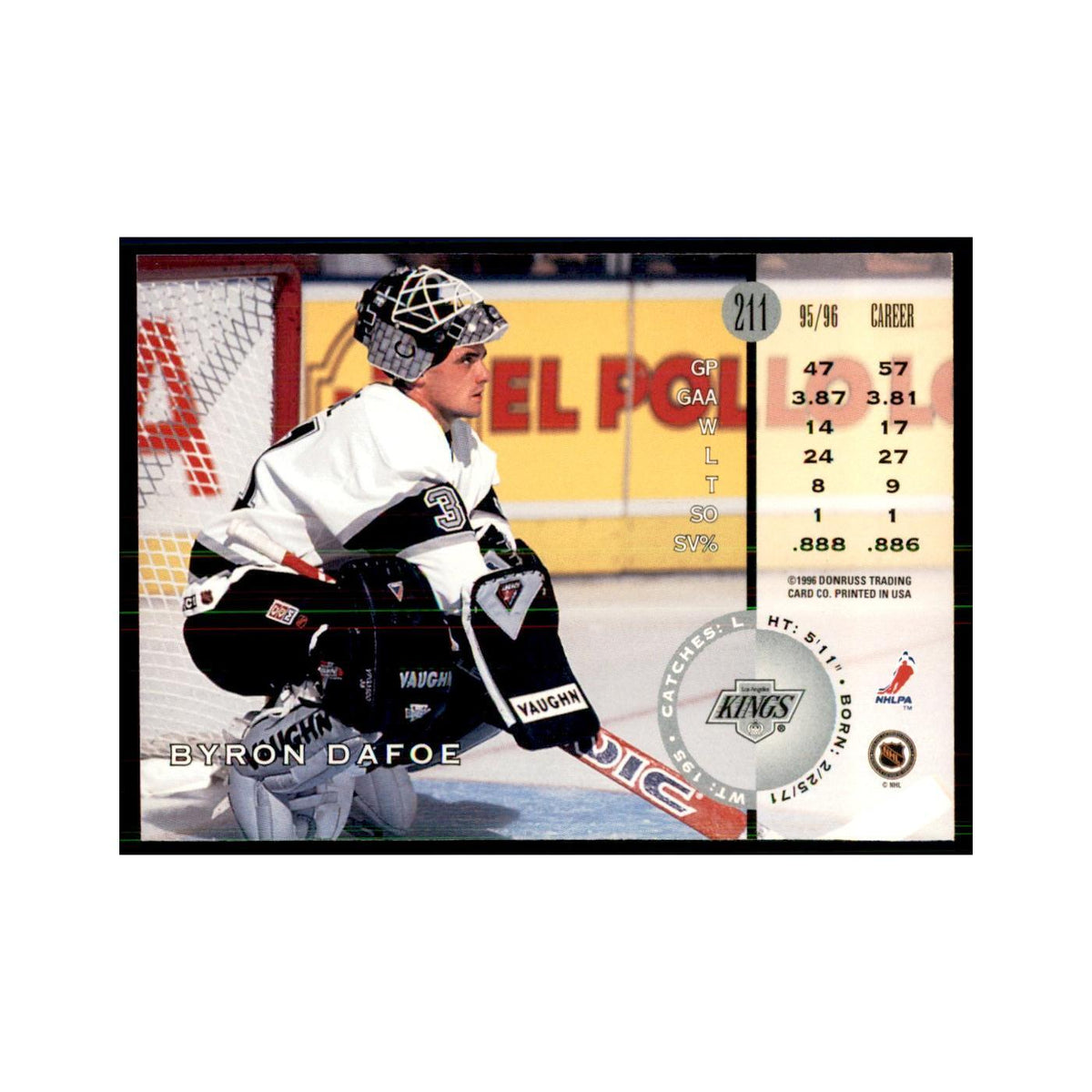 Byron Dafoe 1996 Leaf #211 Hockey Cards Hockey Card NM