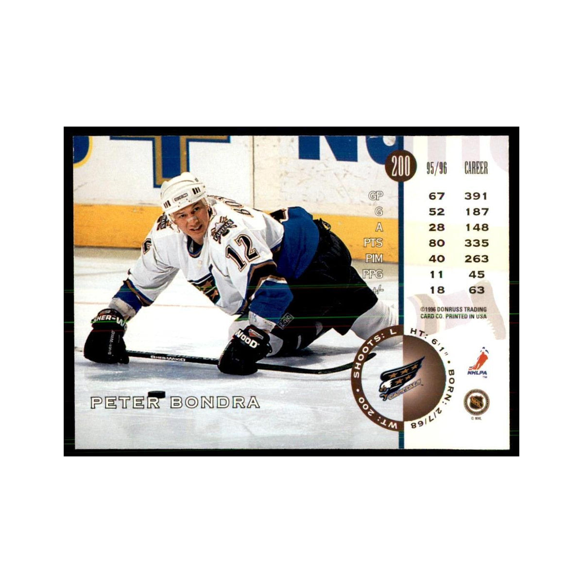 Peter Bondra 1996 Leaf #200 Hockey Cards Hockey Card NM