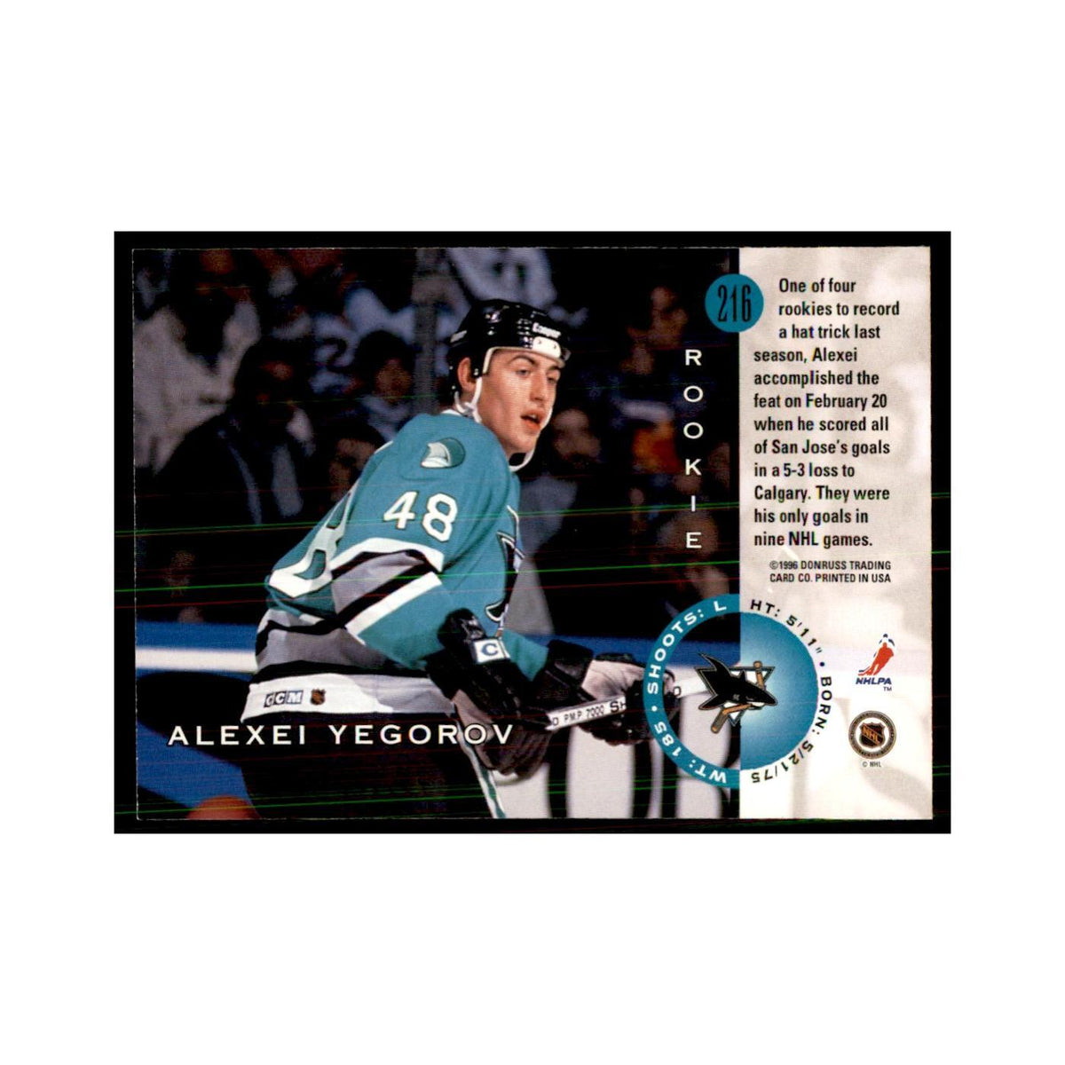 Alexei Yegorov 1996 Leaf #216 Hockey Cards Hockey Card NM