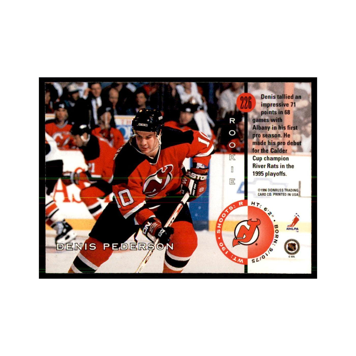 Denis Pederson 1996 Leaf #226 Hockey Cards Hockey Card NM