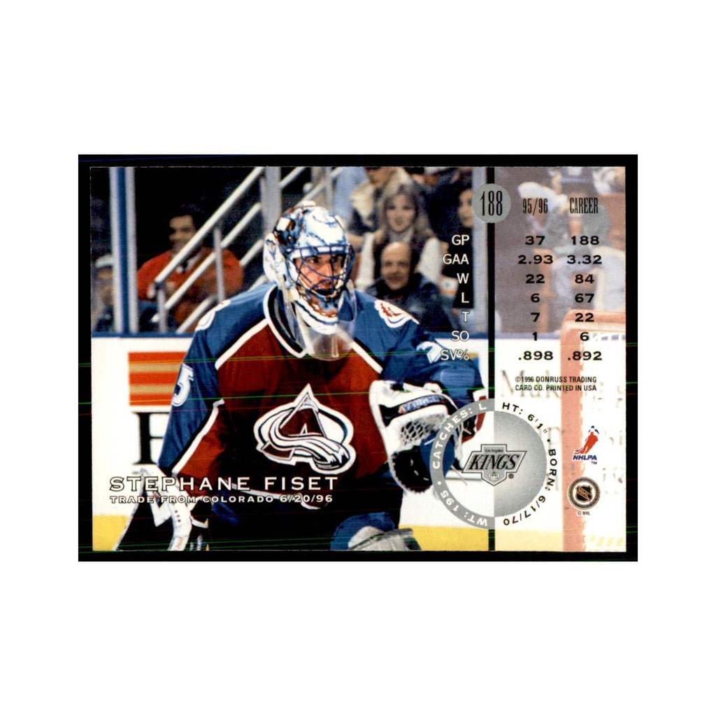 Stephane Fiset 1996 Leaf #188 Hockey Cards Hockey Card NM