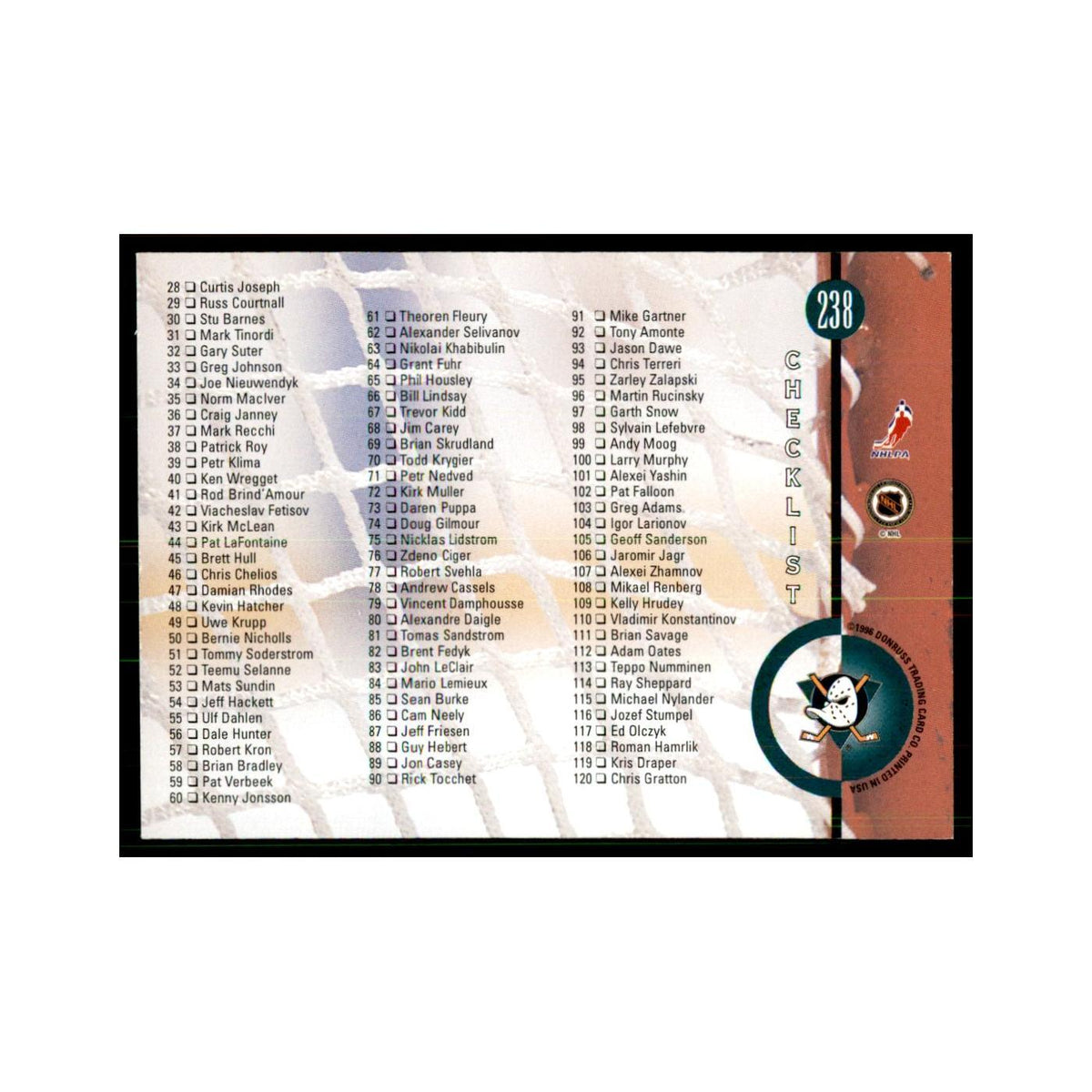Teemu Selanne 1996 Leaf #238 Hockey Cards Hockey Card NM