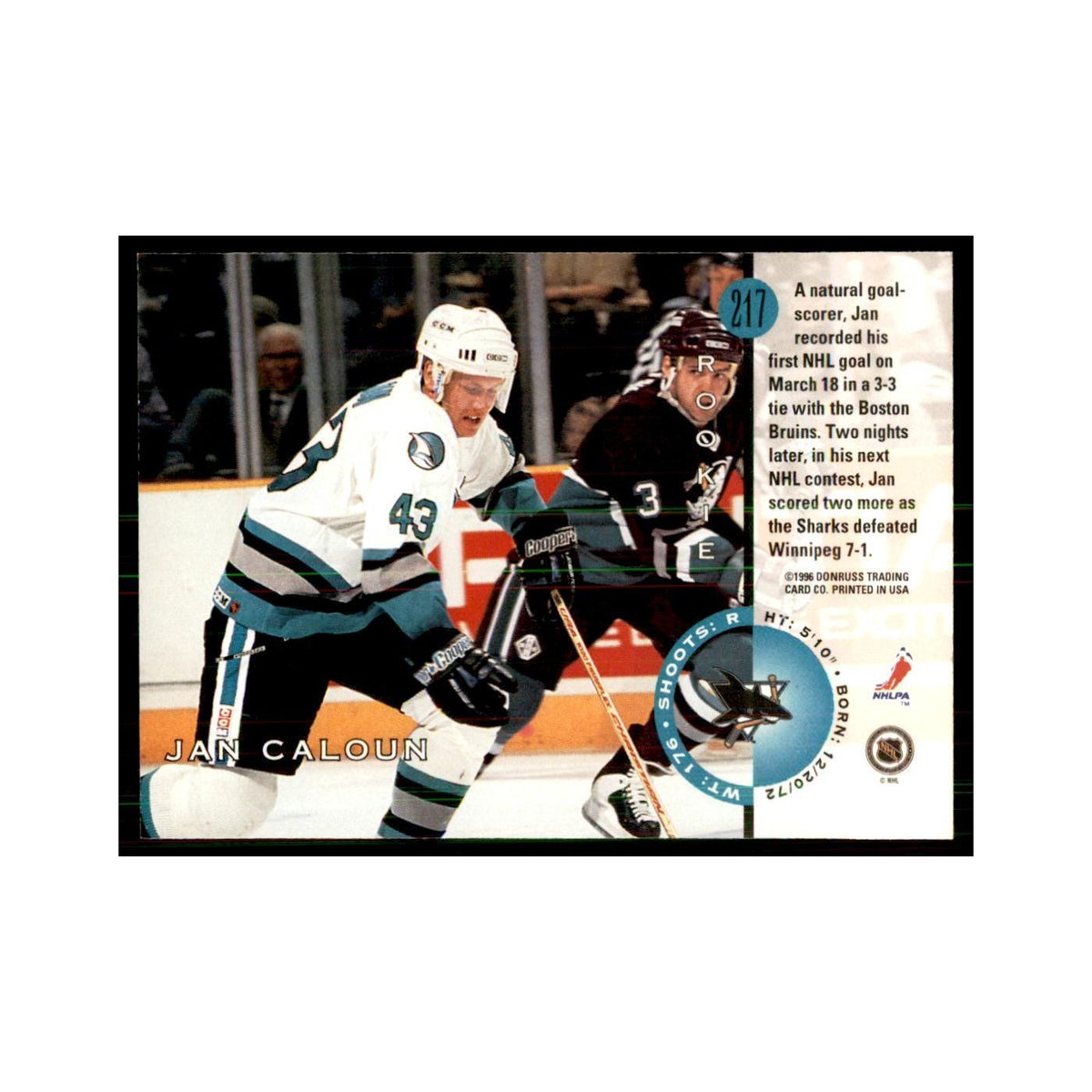 Jan Caloun 1996 Leaf #217 Hockey Cards Hockey Card NM