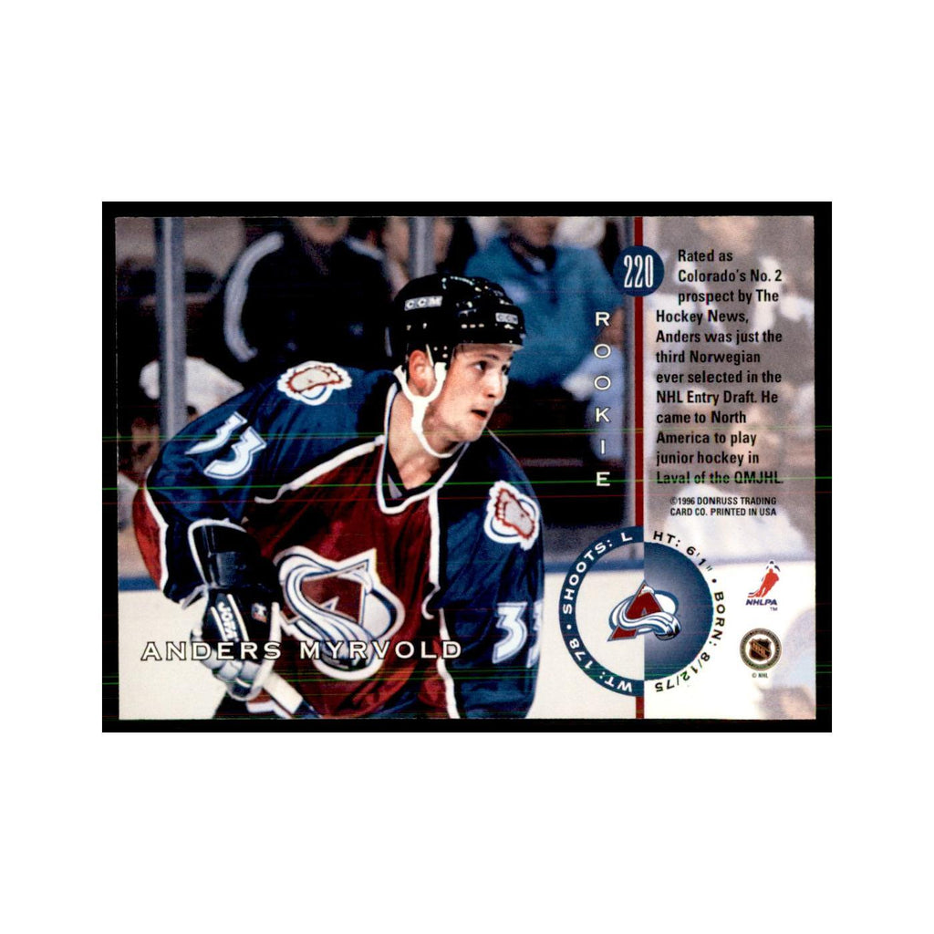 Anders Myrvold 1996 Leaf #220 Hockey Cards Hockey Card NM
