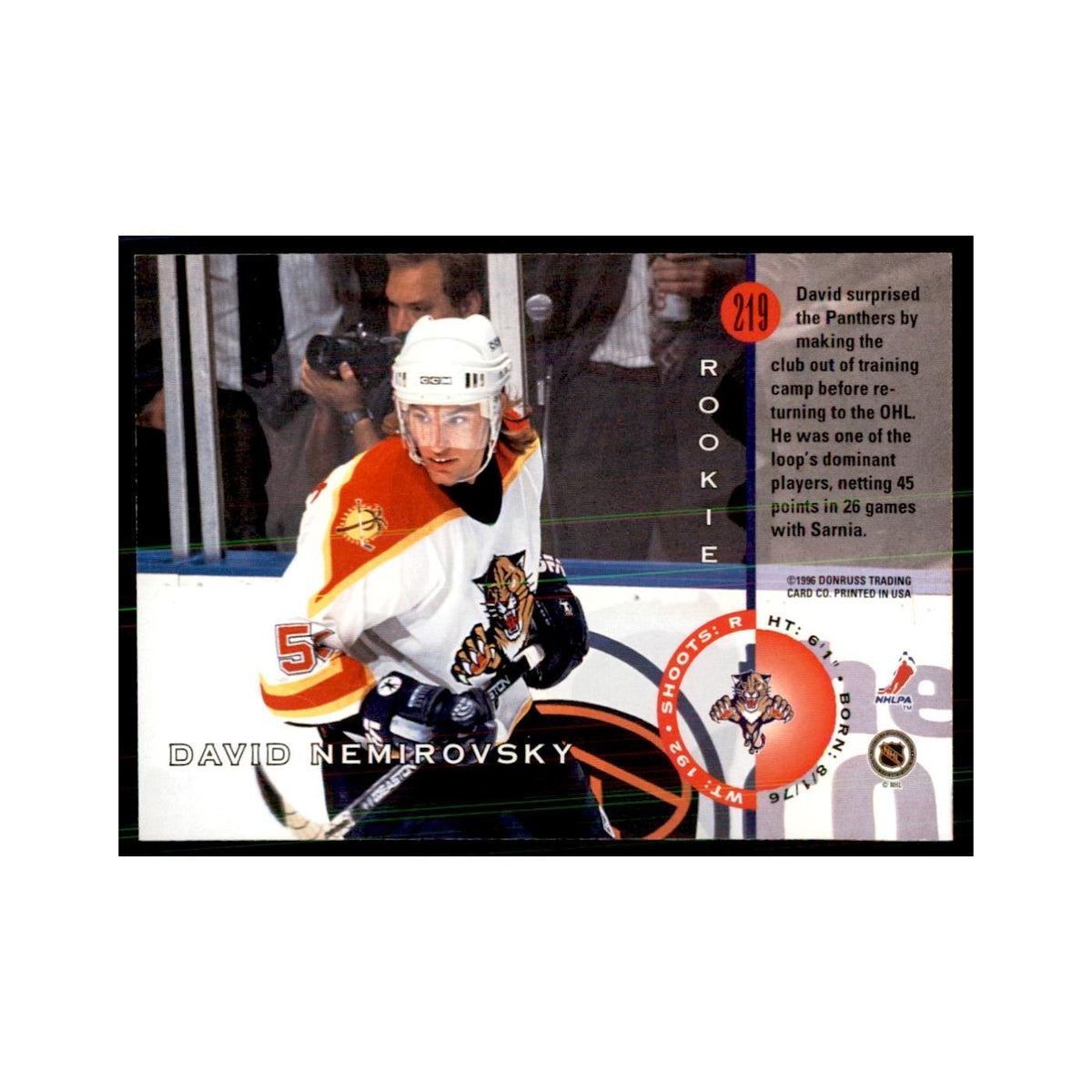David Nemirovsky 1996 Leaf #219 Hockey Cards Hockey Card NM