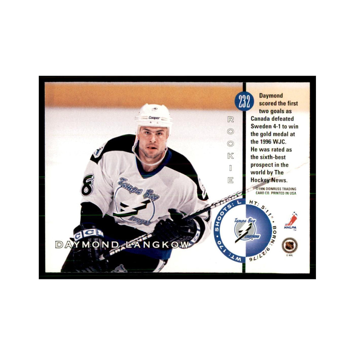Daymond Langkow 1996 Leaf #232 Hockey Cards Hockey Card NM