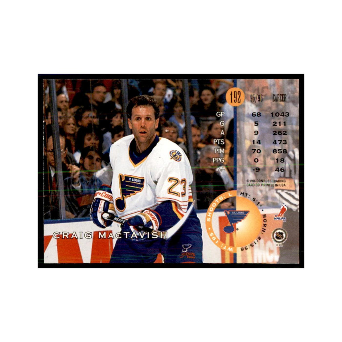 Craig MacTavish 1996 Leaf #192 Hockey Cards Hockey Card NM