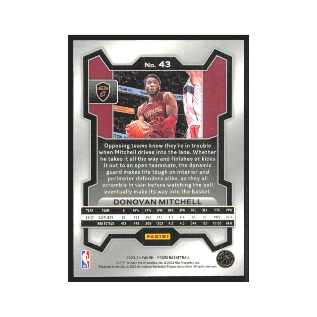 Donovan Mitchell 2023 Panini Prizm #43 Cleveland Cavaliers Basketball Card NM