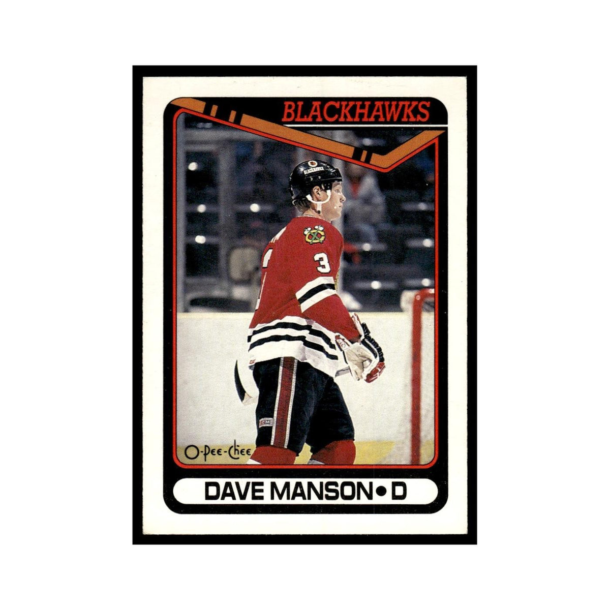 Dave Manson 1990 O-Pee-Chee #397 Chicago Blackhawks Hockey Card EX