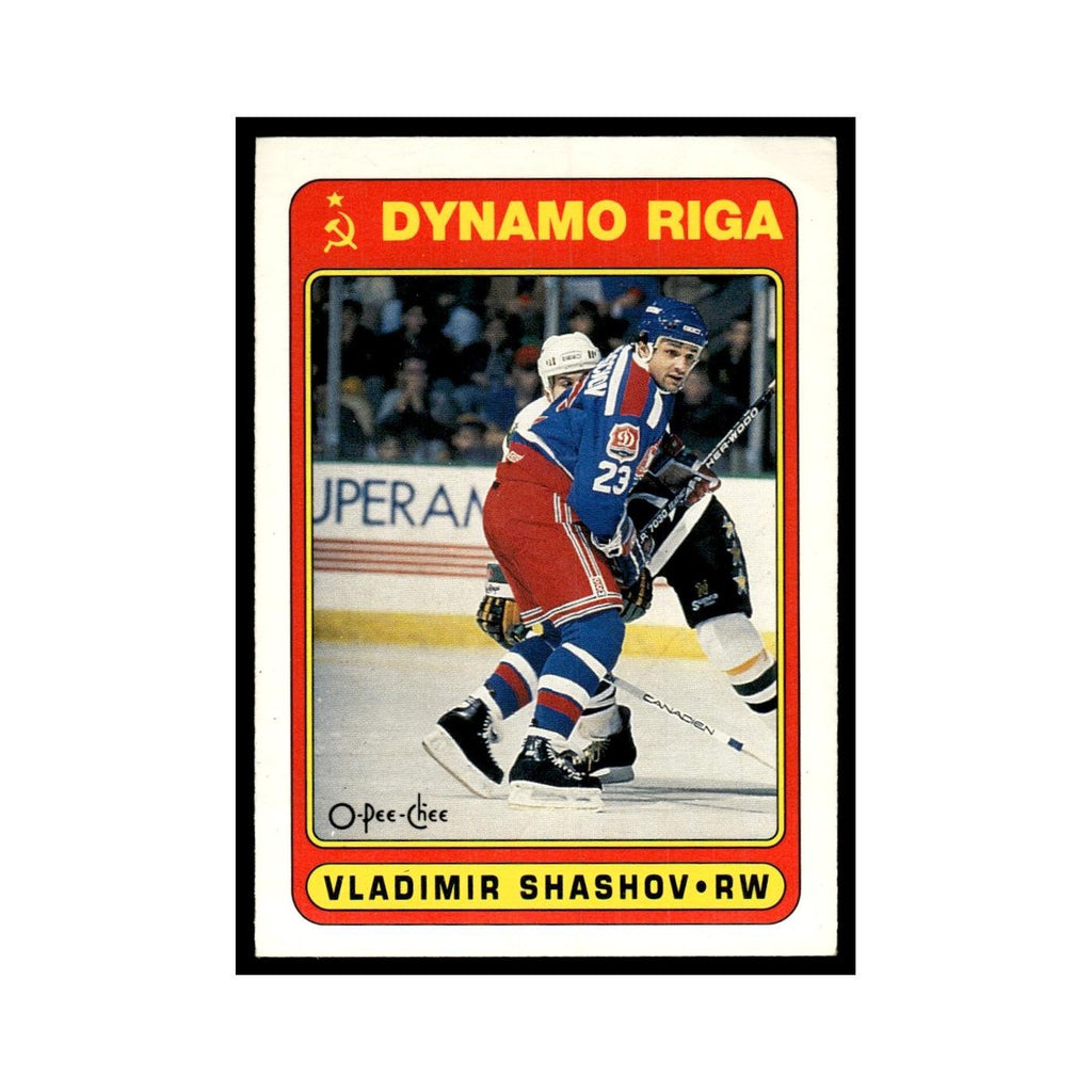 Vladimir Shashov Rookie 1990 O-Pee-Chee #506 Dinamo Riga Hockey Card EX