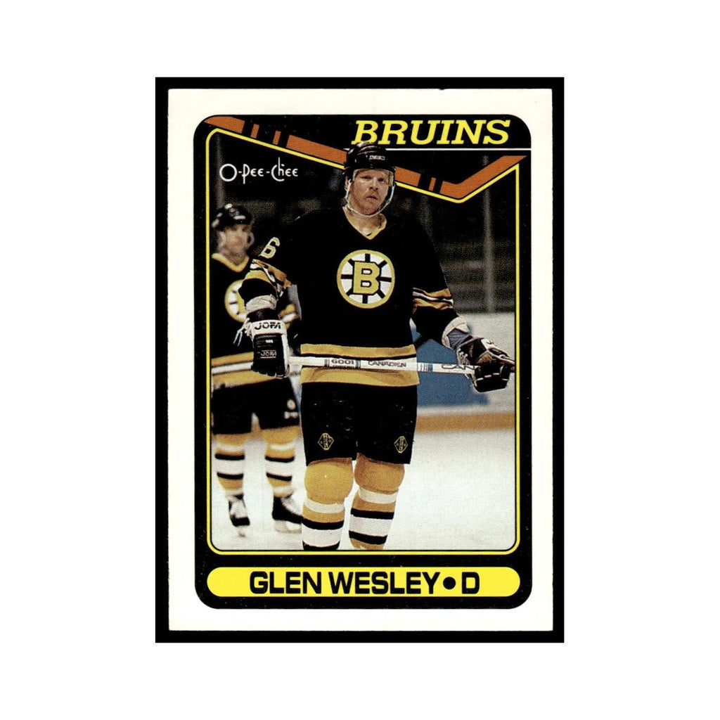 Glen Wesley 1990 O-Pee-Chee #379 Boston Bruins Hockey Card EX