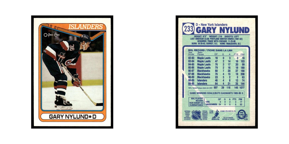 Gary Nylund 1990 O-Pee-Chee #233 New York Islanders Hockey Card EX