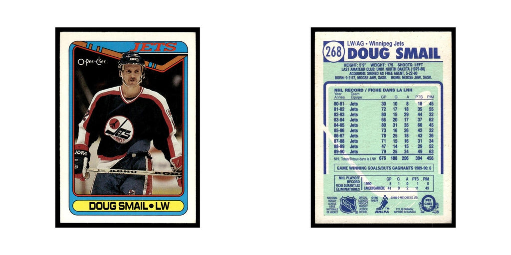 Doug Smail 1990 O-Pee-Chee #268 Winnipeg Jets Hockey Card EX