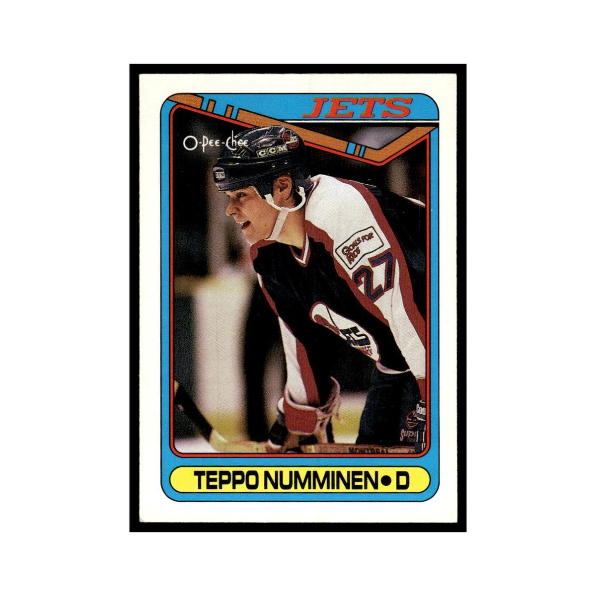 Teppo Numminen Rookie 1990 O-Pee-Chee #385 Winnipeg Jets Hockey Card EX