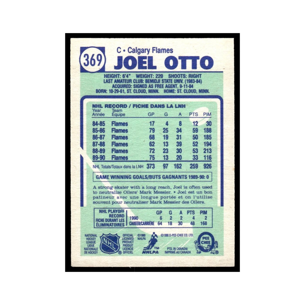 Joel Otto 1990 O-Pee-Chee #369 Calgary Flames Hockey Card EX