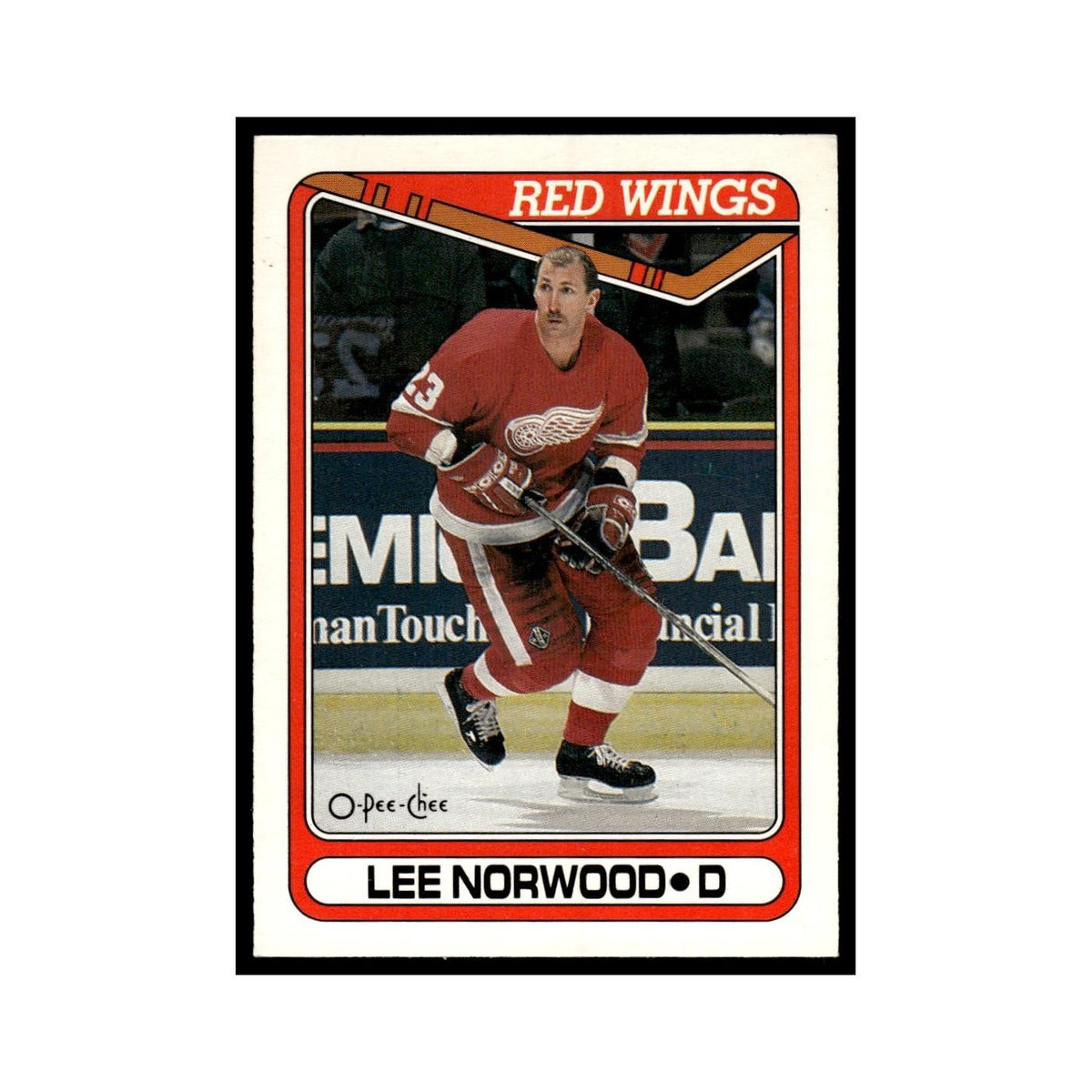 Lee Norwood 1990 O-Pee-Chee #285 Detroit Red Wings Hockey Card EX