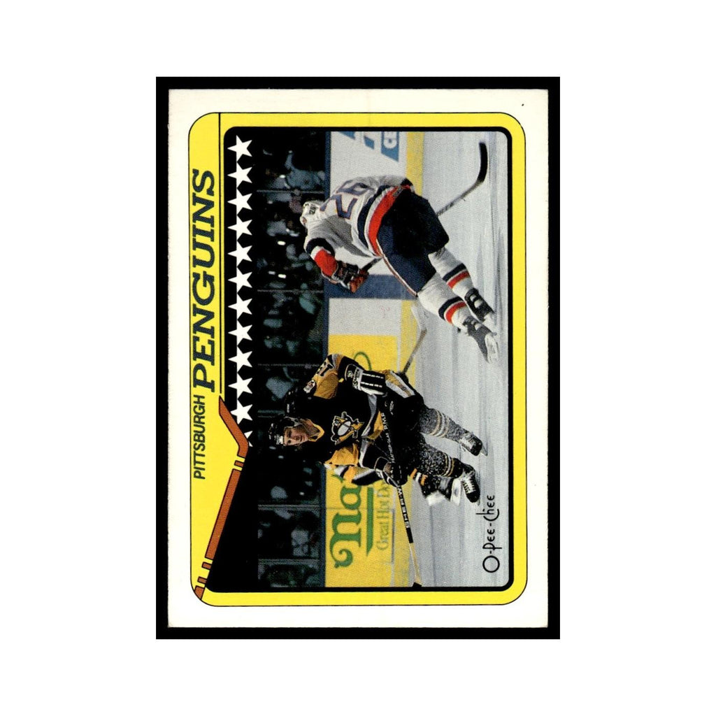 Pittsburgh Penguins 1990 O-Pee-Chee #326 Pittsburgh Penguins Hockey Card EX