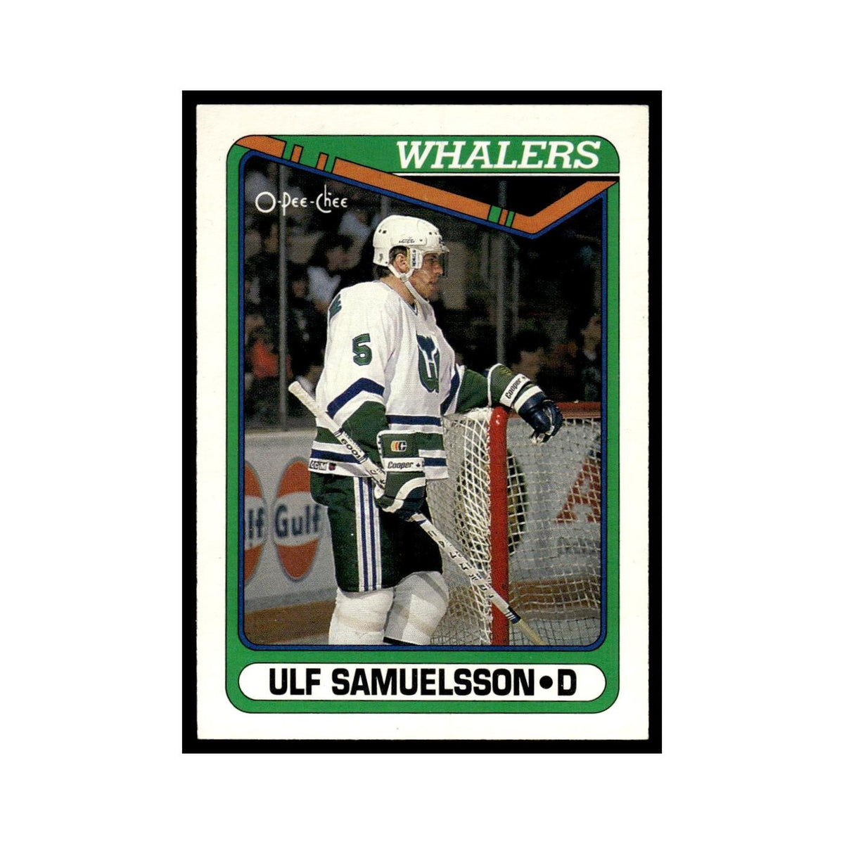 Ulf Samuelsson 1990 O-Pee-Chee #511 Hartford Whalers Hockey Card EX