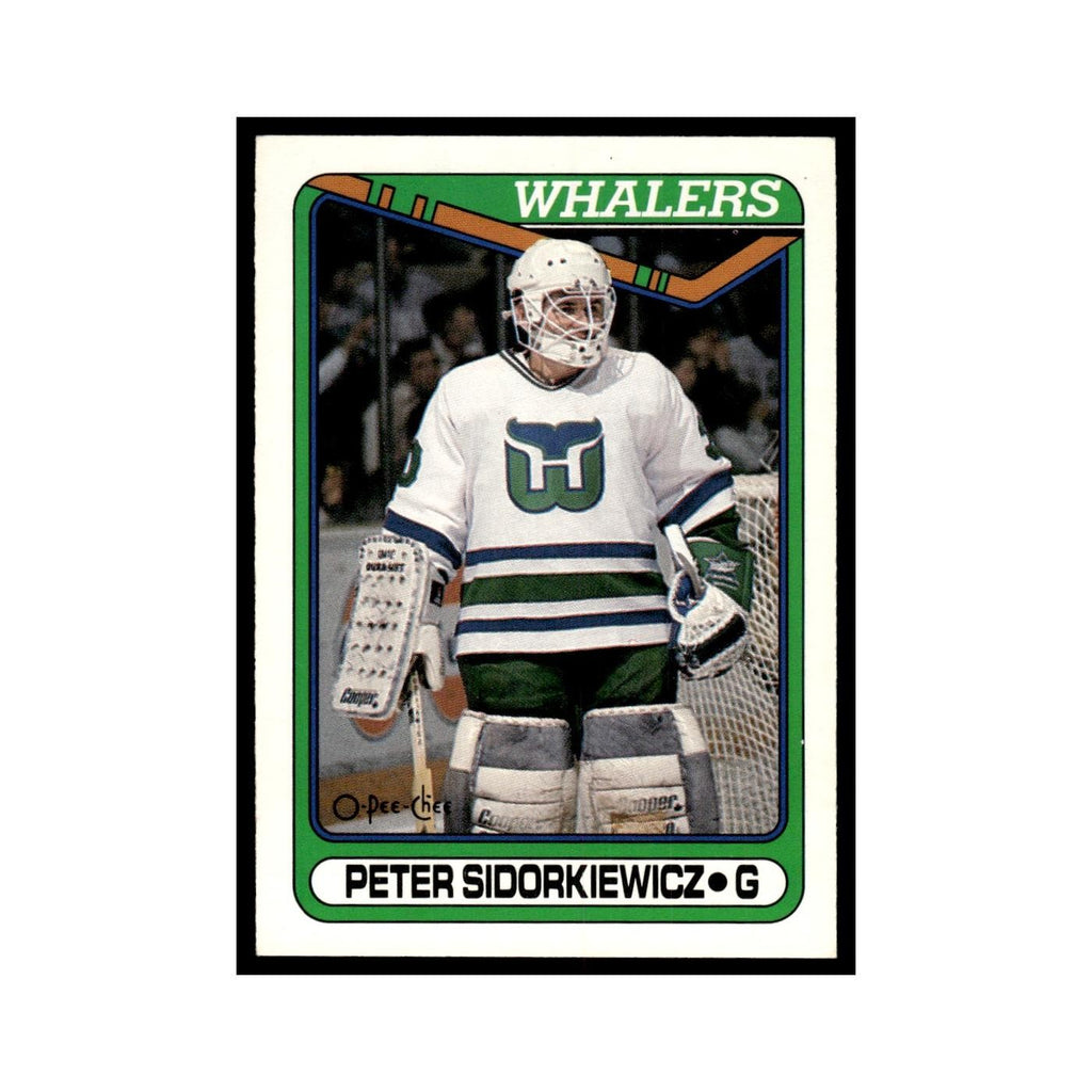 Peter Sidorkiewicz 1990 O-Pee-Chee #14 Hartford Whalers Hockey Card EX