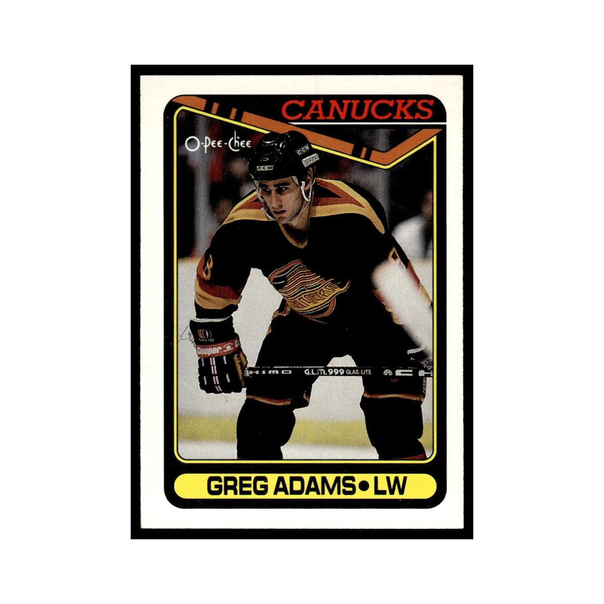 Greg Adams 1990 O-Pee-Chee #106 Vancouver Canucks Hockey Card EX