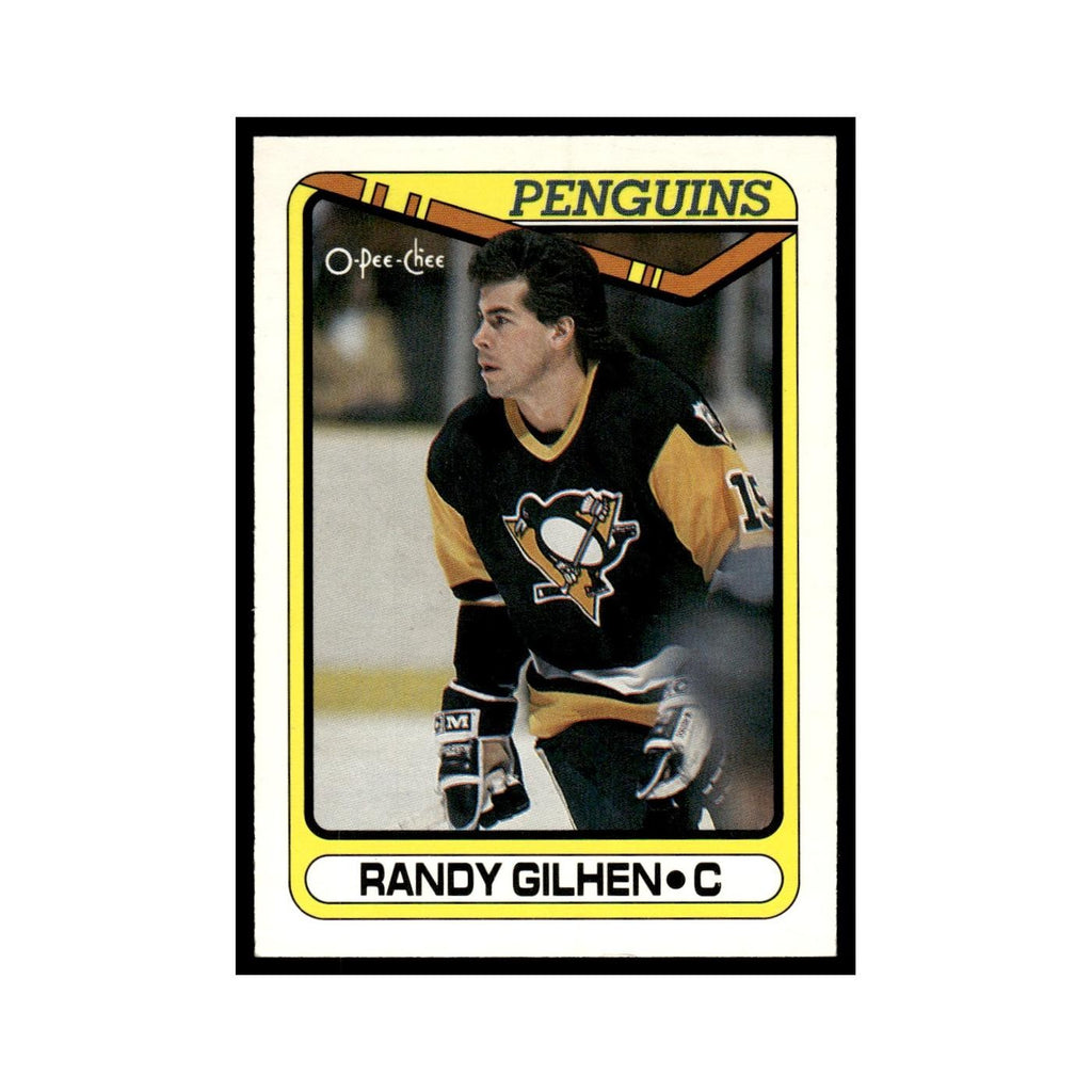 Randy Gilhen Rookie 1990 O-Pee-Chee #250 Pittsburgh Penguins Hockey Card EX