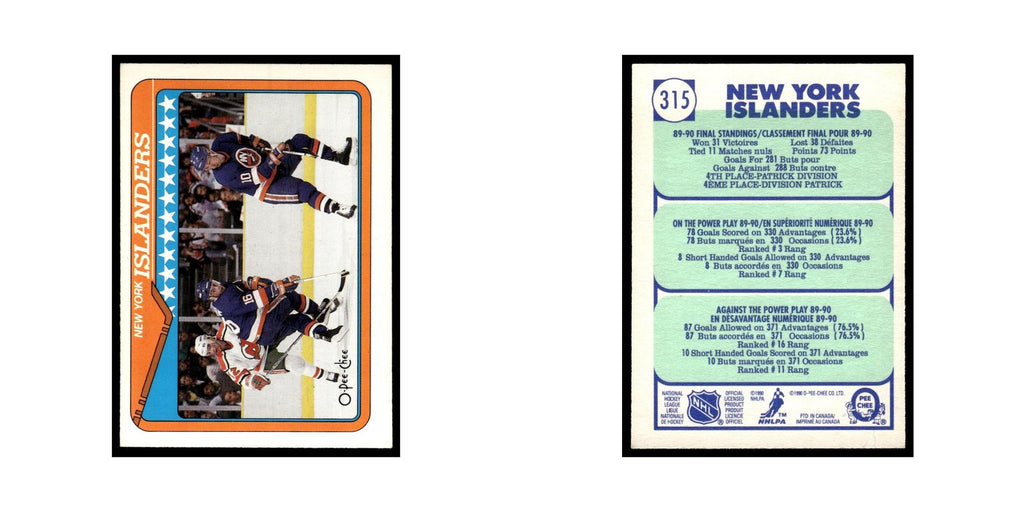 New York Islanders 1990 O-Pee-Chee #315 Hockey Card EX