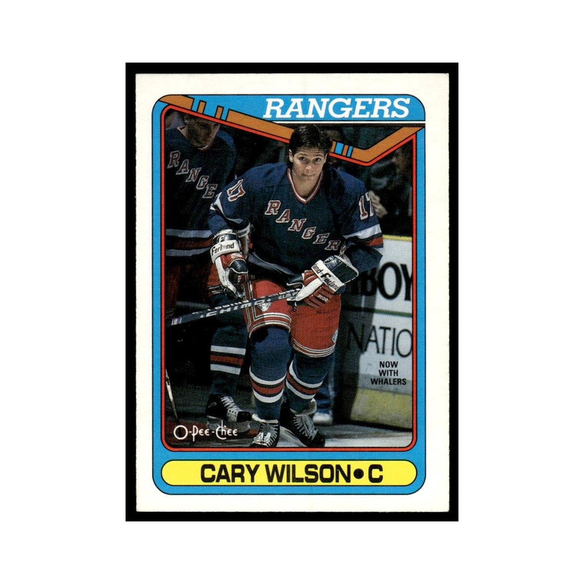 Carey Wilson 1990 O-Pee-Chee #54 New York Rangers Hockey Card EX