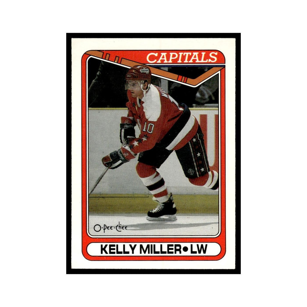 Kelly Miller 1990 O-Pee-Chee #81 Washington Capitals Hockey Card EX