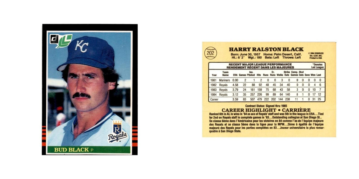 Bud Black 1985 Leaf #202 Kansas City Royals Baseball Card NM