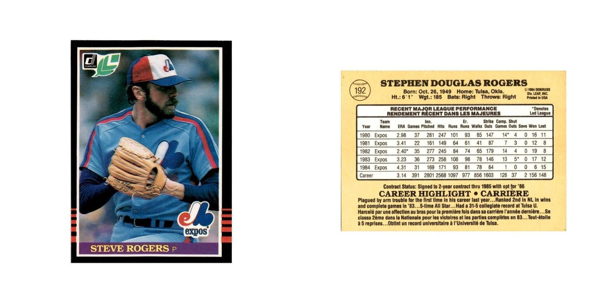 Steve Rogers 1985 Leaf #192 Montreal Expos Baseball Card NM