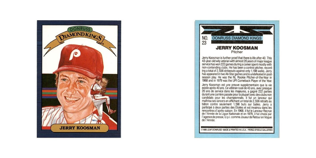 Jerry Koosman 1986 Leaf #23 Philadelphia Phillies Baseball Card NM