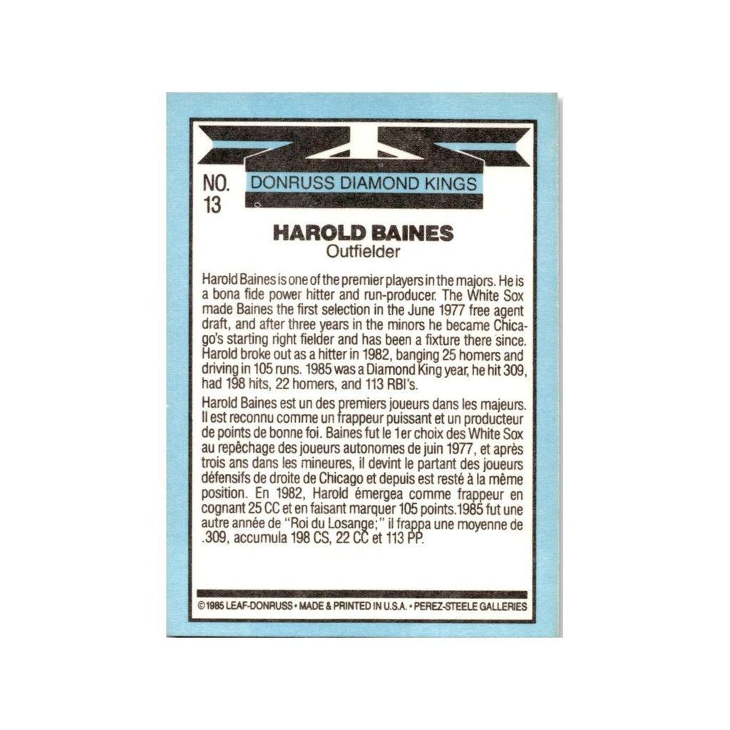 Harold Baines 1986 Leaf #13 Chicago White Sox Baseball Card NM