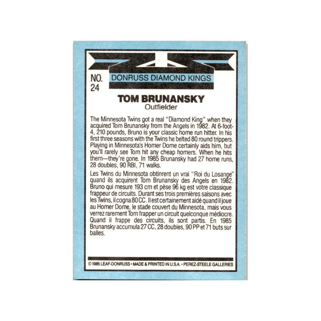 Tom Brunansky 1986 Leaf #24 Minnesota Twins Baseball Card NM